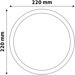 LED svítidlo podhledové 18W 3000K kulaté plast 